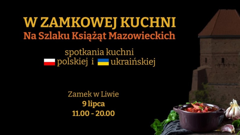 Baner wydarzenia W Zamkowej Kuchni na Szlaku Książąt Mazowieckich.