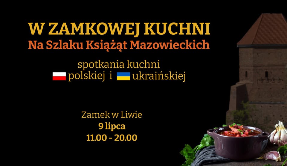 Baner wydarzenia W Zamkowej Kuchni na Szlaku Książąt Mazowieckich.